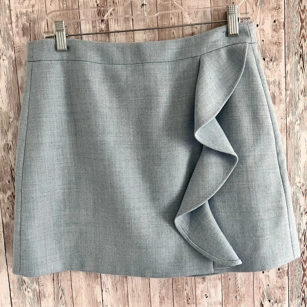 J Crew Wool Mini Skirt Powder Blue 10P